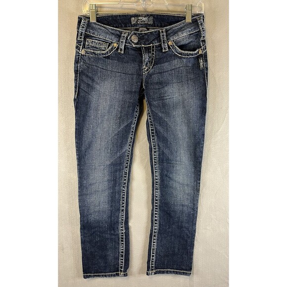 Silver Tuesday Low Rise Crop Denim Women’s Size 26 Medium Wash Jeans - Picture 1 of 6